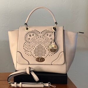 VERSACE BAG w SHOULDER STRAP CREAM w GIKD HARDWARE V1969 ITALIA ~ READY TO SHIP